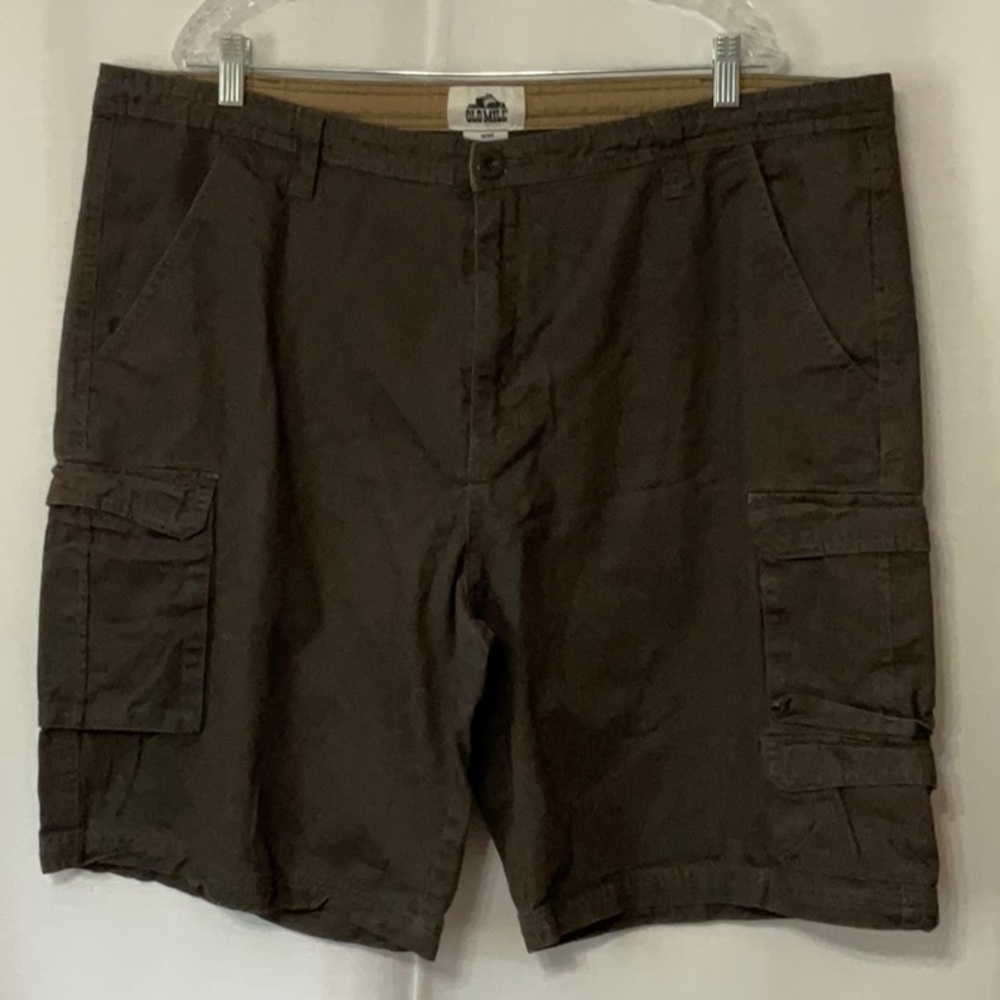 Old Mill Size 38 Dark Brown Cargo Shorts Men